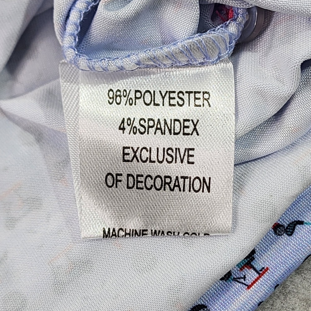 TailorByrd Performance Golf Polo Mens XL Shirt Blue Golf Cart Pattern AOP SPF-30 - Picture 16 of 16